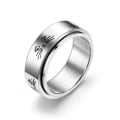 Miniatyrbillede 6 af 7: Lucky Cat Titanium Stål Drejelig Ring: En Stjerne Måne Personlighed stjerner i størrelse 6 mm nr. 6