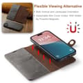Miniatyrbillede 6 af 6: (Til iPhone 14 Max) DG.MING Læderpung Etui: Aftagelig 2-i-1- grå