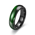 Miniatyrbillede 5 af 7: Glaserede grønne jade ringe - unikke 6 mm tykke stablede f 6 mm sort nr. 9