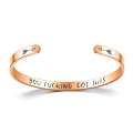 Miniatyrbillede 4 af 6: Imponerende motivation Titanstål C-formet inspirerende armbånd - sort