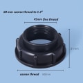 Miniatyrbild 1 av 6: ibc tankadapter ibc koppling ibc anslutnings ibc tank adapter S60*6 till 1.2tum svart