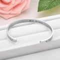 Miniatyrbilde 1 av 6: Titanstål C-formet Inspirerende Armbånd - Fortsett å skyve fremover beste tisper dobbelt hjerte