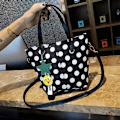 Miniatyrbild 1 av 7: Canvas Wave Point Mummy Bag Portable Shoulder Messenger Bag Stor Svart
