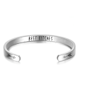 Miniatyrbilde 1 av 6: Titanstål C-formet Inspirerende Armbånd - Fortsett å skyve fremover stål farge beste tigere dobbel pil