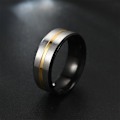Miniatyrbild 6 av 7: Elegant svart slitsad ring för män - Unik färgglad designdeklara 8mm rum ​​färgglatt nr 9