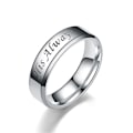 Miniatyrbild 3 av 6: His Always Hers Forever Parring i rostfritt stål graverad "His F 6mm beveled black her forever nr 10