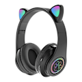 Pikkukuva 1 / 5: cat ear kuulokkeet bluetooth kissan korvat led valot sort