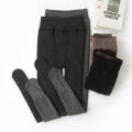 Pikkukuva 2 / 5: Fleecevuoratut leggingsit naisten legginssit lämmin scrunch joogalegg tummanharmaa leggingsit ilman sukkia