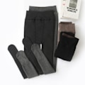 Pikkukuva 2 / 5: Fleecevuoratut leggingsit naisten legginssit lämmin scrunch joogalegg tummanharmaa leggingsit ja sukat