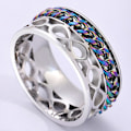 Miniatyrbild 1 av 6: anti-ångest spinner fidget roterande ring ringar Size10/19.8mm