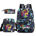 Miniatyrbillede 1 af 5: Rainbow Friends rygsæk børn penalhus skuldertaske pakke (3 stk) rombe 3
