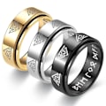 Miniatyrbillede 2 af 7: Viking Text Roterende Dekompressionsring | Moderigtige 3D-spind 8 mm sort nr. 9