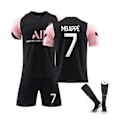 Miniatyrbillede 1 af 2: fodboldtrøje / fodboldtøj mbappé til børn / voksne med fodboldsko voksen m