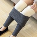 Miniatyrbillede 4 af 7: foret vinterleggings fleece-tights med høj talje muoti musta S