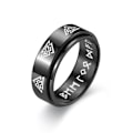 Miniatyrbillede 5 af 7: Viking Text Roterende Dekompressionsring | Moderigtige 3D-spind 8 mm sort nr. 9