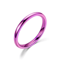 Miniatyrbillede 2 af 7: Ultra Fin Pinky Ring - Personlig rød kugleåbningsring til kvinder 2 mm sort nr. 10