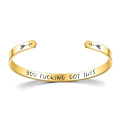 Miniatyrbillede 5 af 5: Imponerende motivation Titanstål C-formet inspirerende armbånd - syv farver