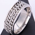 Miniatyrbild 1 av 6: antistress spinner roterande fidget ring ringar vit Size10/19.8mm