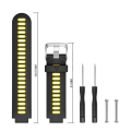 Miniatyrbillede 1 af 6: armbånd silikone Garmin Forerunner 735xt/220/230/235/Approach S20 sort/gul