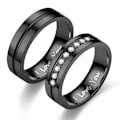 Miniatyrbilde 3 av 7: For alltid sammenflettede par diamantring Jeg elsker deg forlovelsesring stålfarge uten diamanter nr. 7