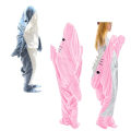 Miniatyrbillede 5 af 6: Shark tæppe pyjamas Shark Blanket Hoodie Adult Shark Adult Bärbarfi lyserød l (160*70 cm)