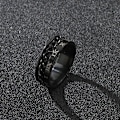 Miniatyrbillede 1 af 3: antistress spinner roterende fidget ring ringe sort Koko 6 / 16,4 mm