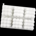 Miniatyrbillede 2 af 8: lysforme lys stearinlys gør-det-selv-forme i silikoneform 6 rubik hvid