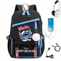 Miniatyrbillede 1 af 6: stitch rygsæk børn rygsække rygsæk med USB stik 1stk blå