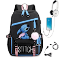 Pikkukuva 1 / 4: stitch reppu lasten reput reppu USB-liitännällä 1kpl sininen 2
