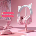 Miniatyrbillede 2 af 6: cat ears headset trådløs cat bluetooth hovedtelefoner violetti