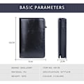 Miniatyrbillede 7 af 7: Baellerry RFID-blokerende aluminiums kortholder med voksbehandlet læder sort