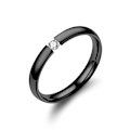 Miniatyrbillede 6 af 7: Blændende dobbelt diamant parring - bedårende Pinky forlovelsesring 3 mm sort nr. 9