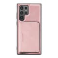 (Til Samsung A55) Slankt tegnebogs etui med kortlommer og foldbart stativ, stødabsorberende beskyttelse rosaguld