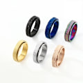Miniatyrbillede 2 af 5: antistress spinner roterende fidget ring ringe sort Koko 9/19mm