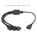 Miniatyrbillede 1 af 2: 6 stk. 4-polet LED-splitterkabel RGB LED-lysstribe-stikkabel til 3528 5050Sort 1 til 3-kabel
