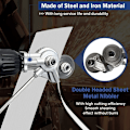 Miniatyrbilde 3 av 5: Platekutter for elektrisk drill, dobbelthodet platekutter for kutting av jern, stål, kobber, aluminium (egnet for