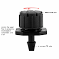Miniatyrbillede 3 af 4: 100 stk. 8 Dyser Drypbesvanding 1/4 tommer 360 Grader Justerbar Have Dryp Sprinkler Sort