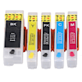 Miniatyrbillede 2 af 8: 5 stk. printerpatroner med permanent chip stabil 5 farver refill patroner sæt BK PK C M Y T2621 T2631 T2632 T2633 T2634