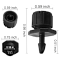 Miniatyrbillede 4 af 4: 100 stk. 8 Dyser Drypbesvanding 1/4 tommer 360 Grader Justerbar Have Dryp Sprinkler Sort