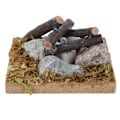 Miniatyrbillede 2 af 7: Dukkehus Miniature Have Scene Bål Træ Simulation Bål Model Legetøj TilbehørBål