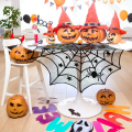 Pikkukuva 3 / 5: 40 tuuman pyöreä polyesteripitsi pöytäliina musta hämähäkinseitti Halloween pöytäliina Halloween-illalliselle