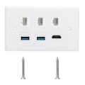 Pikkukuva 2 / 2: 3 CAT6 + 2 USB3.0 + HDMI-liitäntä Kiinnitettävä Seinälevy Paneelin Pistorasia Yhdysvaltain Standardi