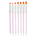 Miniatyrbilde 2 av 5: 7 stk Akryl Neglekunst Penselsett Flat Pensel Maleri Tegning Liner UV Gel 3D Penselsett