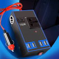 Miniatyrbild 8 av 8: Bilströminverter 12V 24V till 110V 220V 1500W Multifunktionell Lastbilshemuttag Effektkonverter