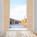 Miniatyrbild 8 av 8: 2 st 1:12 Dockhus Träluckor Miniatyr Omålad Bländare Fönster Prydnader Tillbehör