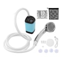 Miniatyrbillede 2 af 8: Bærbar brusebad Camping bruser 3 gear justerbar udendørs lejr bruser pumpe elektrisk genopladelig bærbar camping bruser blå