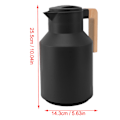 Miniatyrbilde 6 av 8: Kaffe Karaffel 1000ml Tretrehåndtak Dobbeltvegget Vakuum Varmebevaring Termisk Kaffe Karaffel for Te Juicer Kaffe Svart