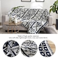Miniatyrbillede 1 af 5: Sort Hvid Geometri Sofa Håndklæde Betræk Tykt Tæppe Sofa Møbler Tæppe (180x230cm)