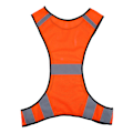 Miniatyrbillede 1 af 2: Reflekterende sikkerhedsvest med høj synlighed til natløb, sikkerhedstøj med justerbar talje (orange)