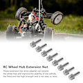 Pikkukuva 8 / 8: 8 kpl RC-pyörännavan pidennysmutteria ruostumatonta terästä, erittäin luja kuusikulmainen RC-pyörännavan pidennysadapteri Axial SCX10 25mm/1in